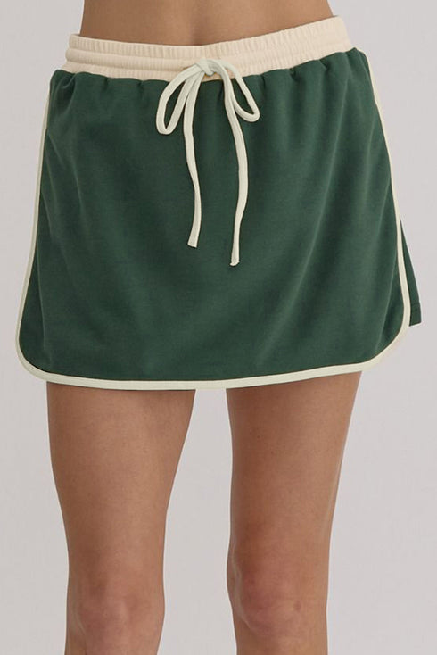 'Beryl' Round Neck Top and Skort Set - Celes Fashion